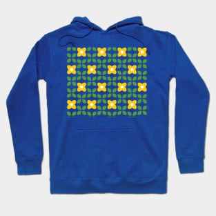 Yellow flower pattern greek tile Hoodie